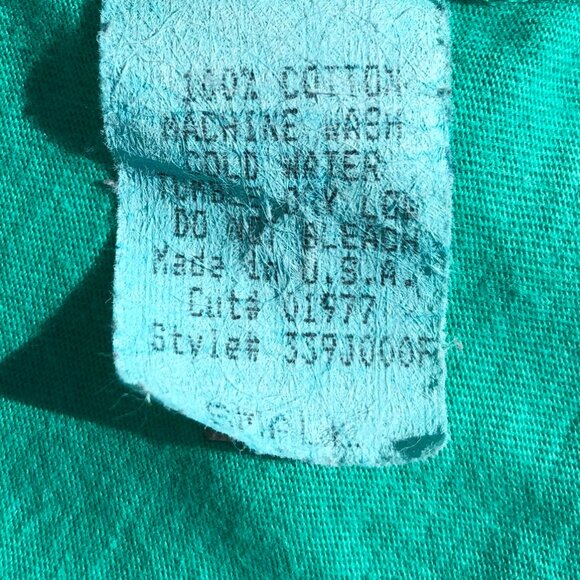 Forever 21 baby tee Y2K size S shamrock green short sleeve cotton distressed vtg - Picture 7 of 8